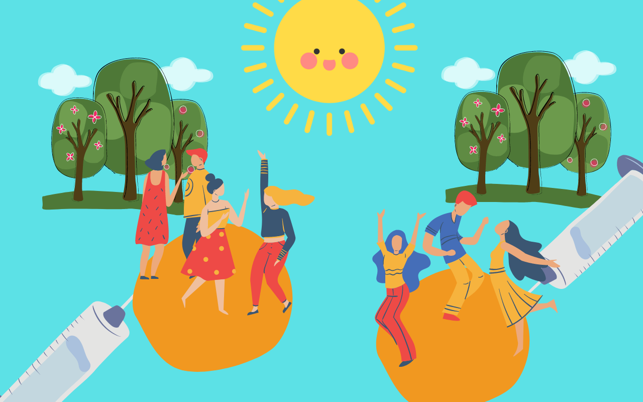 People showing enjoying their lives after being fully vaccinated